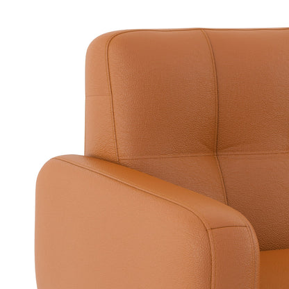 Modern 3-Seater Sofa with Channel Tufted Back & Wooden Legs
