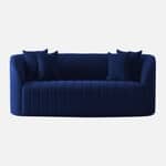 Modern Black 3 Seater Sofa | Vertical Channel Tufted Upholstered Sofa-Shivora Crafts