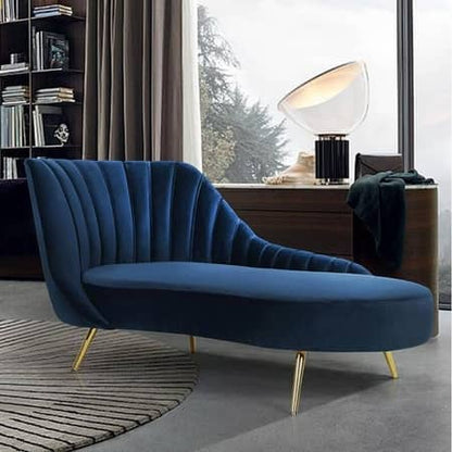 Modern Curved Chaise Lounge Chair – Sculptural Upholstered Accent Seating-Shivora Crafts
