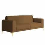 Modern 3-Seater Sofa with Channel-Tufted Back & Metal Legs