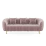 Modern Quilted 3-Seater Sofa with Channel-Tufted Seat & Cushions