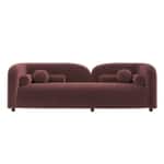Modern Curved 3-Seater Sofa with Rounded Back & Bolster Cushions