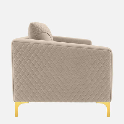 Modern Upholstered Accent Chair with Diamond Quilted Back & Arms