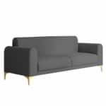 Modern 3-Seater Sofa with Channel-Tufted Back & Metal Legs