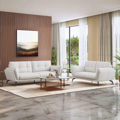 Modern 3-Seater Sofa with Tufted Backrest & Sleek Metal Legs