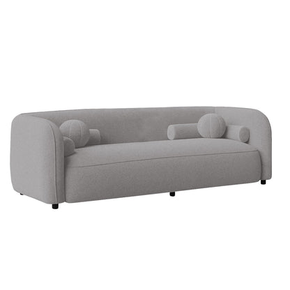 Modern Curved Frame 3-Seater Sofa with Accent Cushions