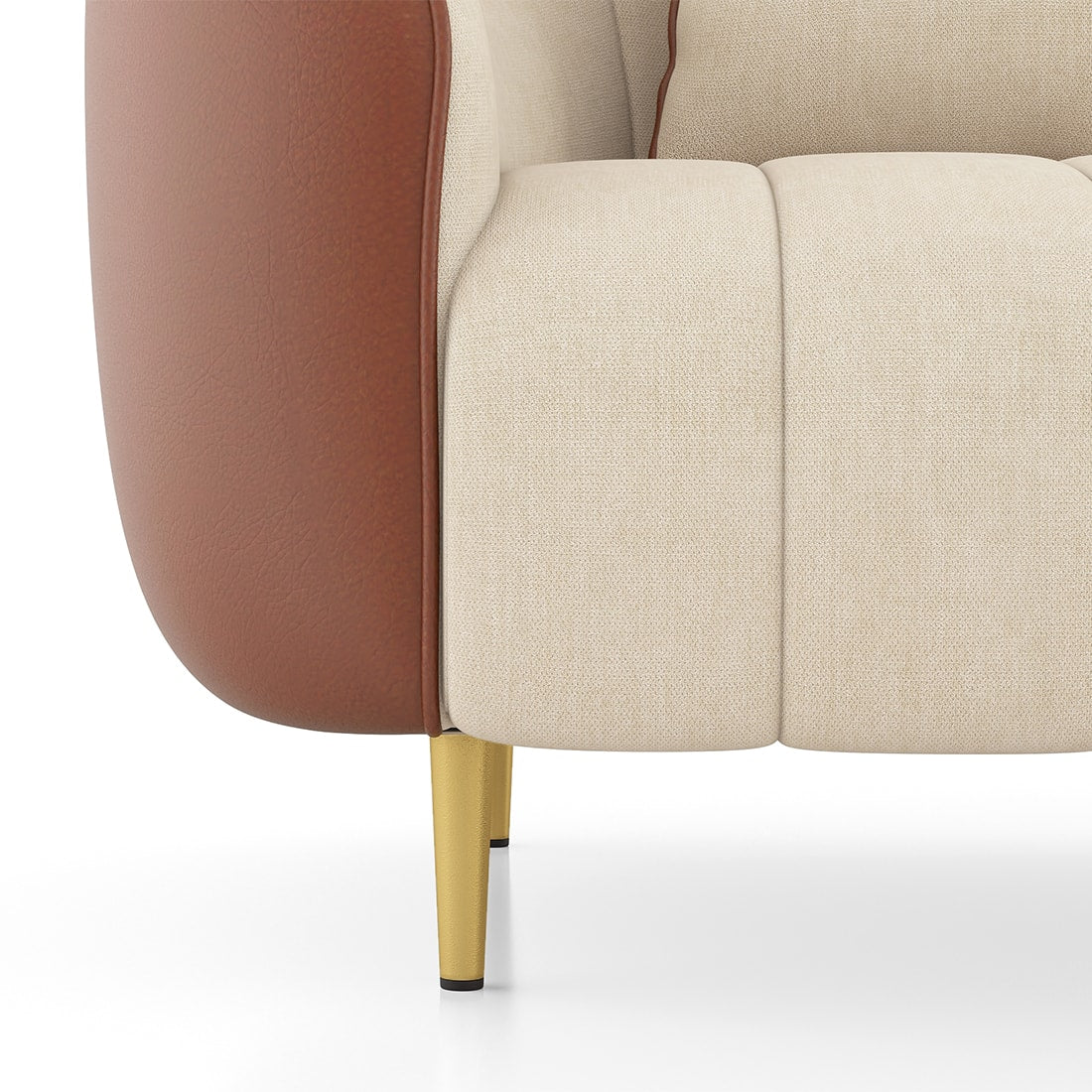 Modern Channel Tufted Accent Chair with Curved Quilted Arms - Shivora Crafts