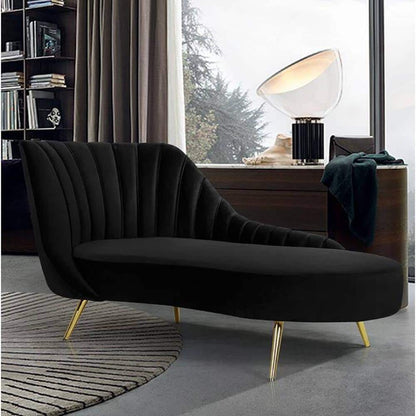 Modern Curved Chaise Lounge Chair – Sculptural Upholstered Accent Seating-Shivora Crafts