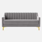 Modern Vertical Channel Tufted 3-Seater Sofa - Shivora Crafts